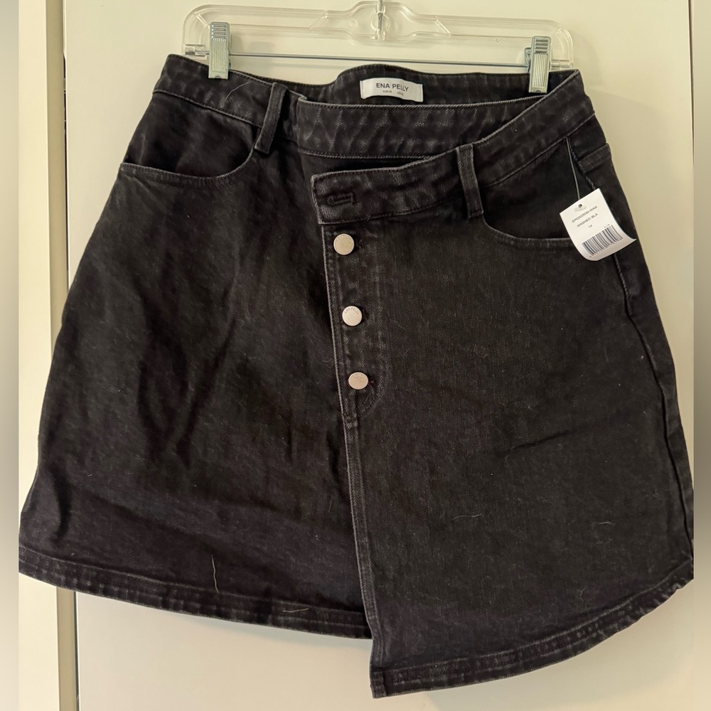 Ena Pelly asymmetrical dark Jean skirt size 14